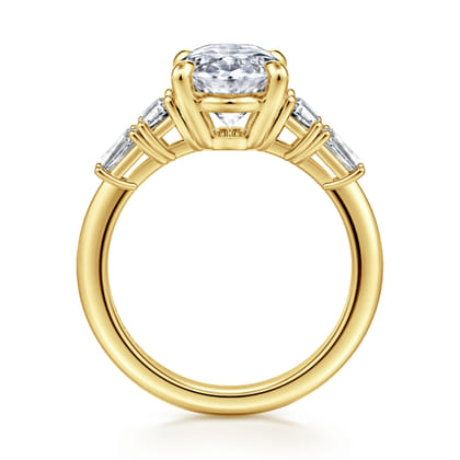 Commit - 14K Yellow Gold Oval Five Stone Diamond Engagement Ring