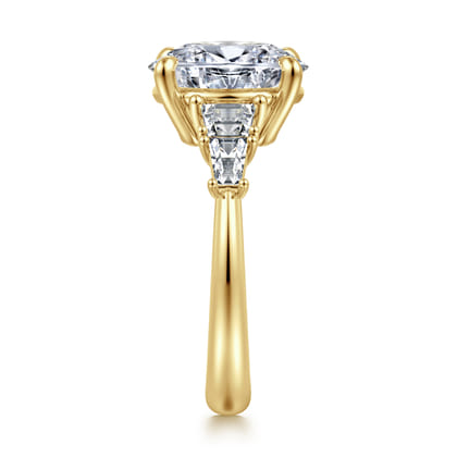 Commit - 14K Yellow Gold Oval Five Stone Diamond Engagement Ring