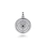 Compass Pendant 925 Sterling Silver Black Spinel