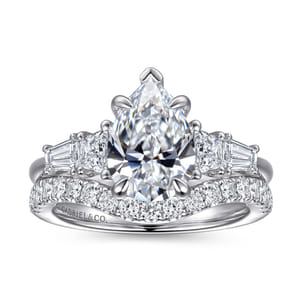 Compassion - 14K White Gold Pear Shape Diamond Engagement Ring