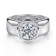 Connor - 14K White Gold Round Diamond Engagement Ring