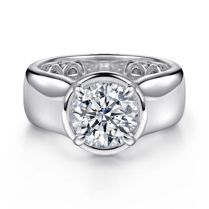 Connor - 14K White Gold Round Diamond Engagement Ring