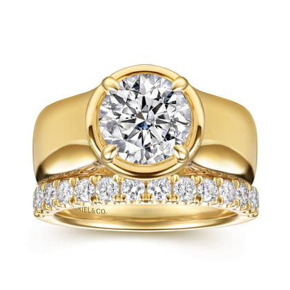 Connor - 14K Yellow Gold Round Diamond Engagement Ring