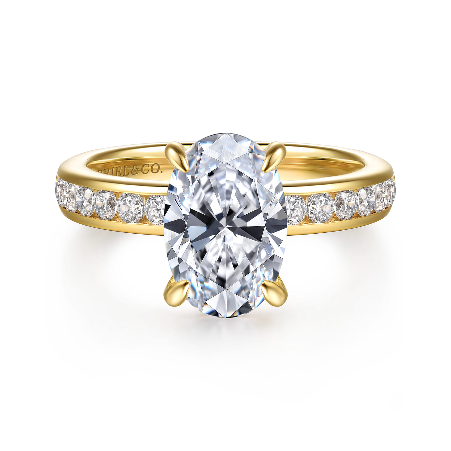 Coralie - 14K Yellow Gold Oval Diamond Engagement Ring
