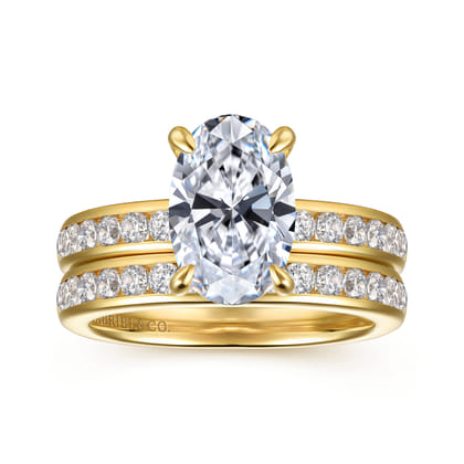 Coralie - 14K Yellow Gold Oval Diamond Engagement Ring