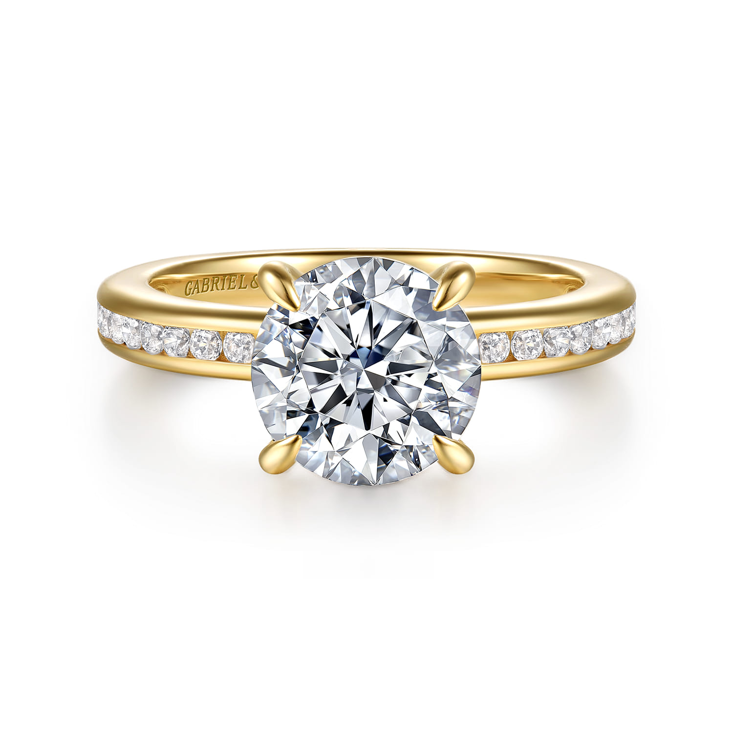 Coralie - 14K Yellow Gold Round Diamond Engagement Ring
