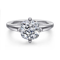 Coralynn - 14K White Gold Cushion Cut Solitaire Diamond Engagement Ring