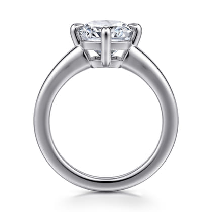 Coralynn - 14K White Gold Cushion Cut Solitaire Diamond Engagement Ring