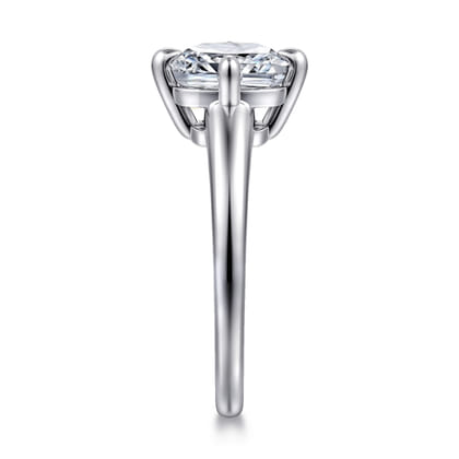Coralynn - 14K White Gold Cushion Cut Solitaire Diamond Engagement Ring