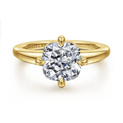 Coralynn - 14K Yellow Gold Cushion Cut Solitaire Diamond Engagement Ring