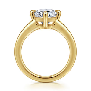 Coralynn - 14K Yellow Gold Cushion Cut Solitaire Diamond Engagement Ring