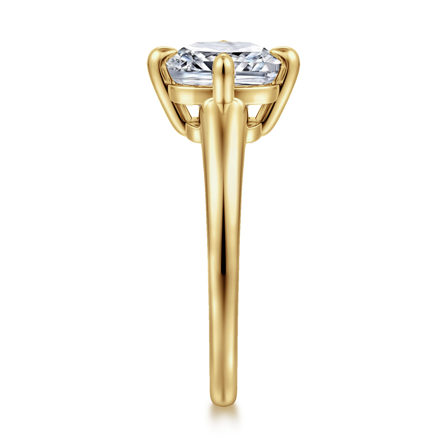 Coralynn - 14K Yellow Gold Cushion Cut Solitaire Diamond Engagement Ring