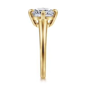 Coralynn - 14K Yellow Gold Cushion Cut Solitaire Diamond Engagement Ring