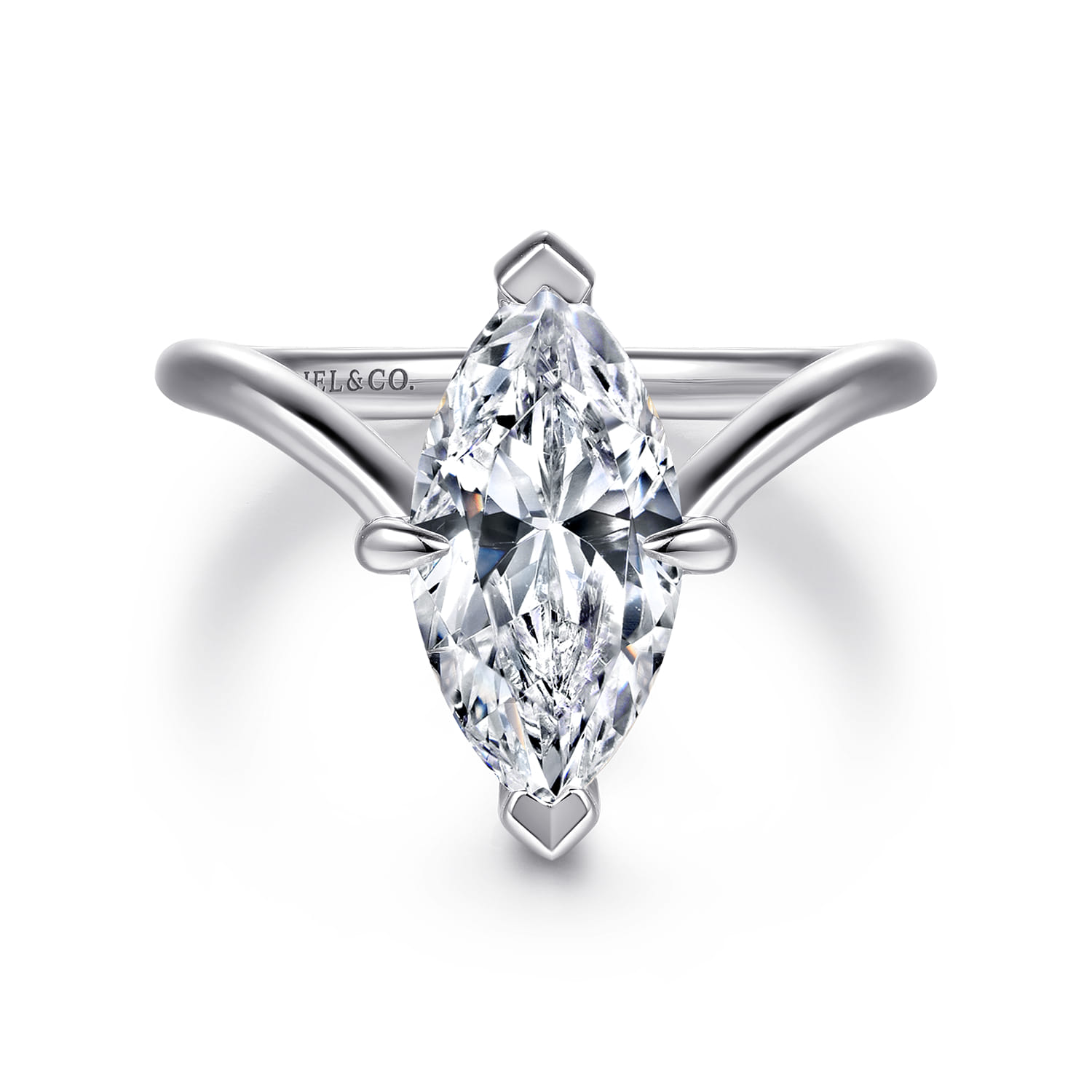 Cosmic - 14K White Gold Marquise Shape Diamond Engagement Ring