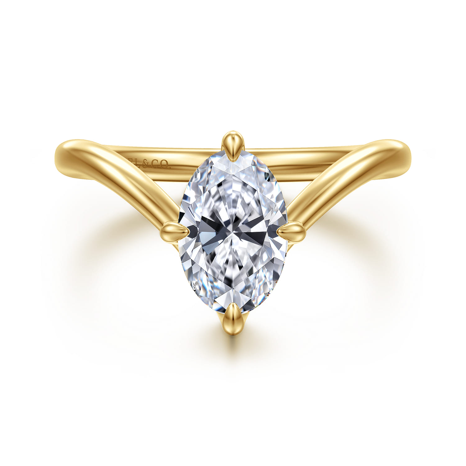 Cosmic - 14K Yellow Gold Oval Shape Diamond Engagement Ring