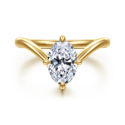 Cosmic - 14K Yellow Gold Oval Shape Diamond Engagement Ring