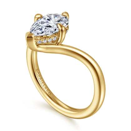 Cosmic - 14K Yellow Gold Pear Shape Diamond Engagement Ring