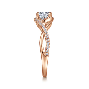 Courtney - 14K Rose Gold Round Halo Diamond Engagement Ring