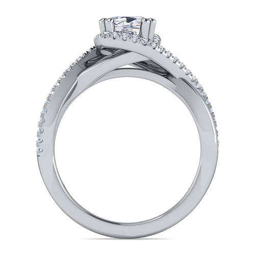Courtney - 14K White Gold Cushion Halo Diamond Engagement Ring - 0.21 ct - Shot 2