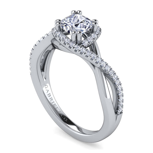 Courtney - 14K White Gold Cushion Halo Diamond Engagement Ring - 0.21 ct - Shot 3