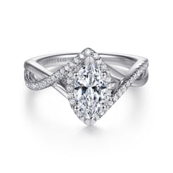 Courtney - 14K White Gold Marquise Halo Diamond Engagement Ring