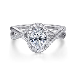 Courtney - 14K White Gold Oval Halo Diamond Engagement Ring