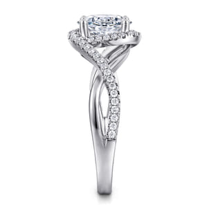 Courtney - 14K White Gold Oval Halo Diamond Engagement Ring