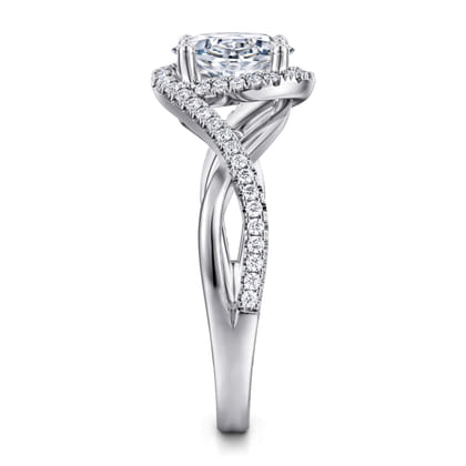 Courtney - 14K White Gold Oval Halo Diamond Engagement Ring