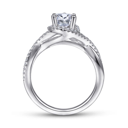Courtney - 14K White Gold Pear Shape Halo Diamond Engagement Ring