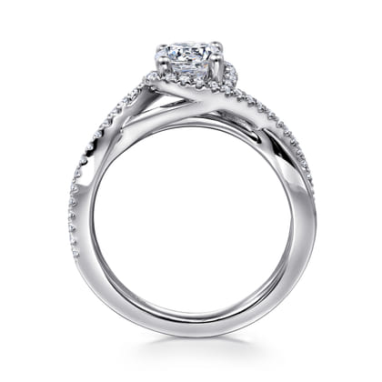 Courtney - 14K White Gold Round Halo Diamond Engagement Ring