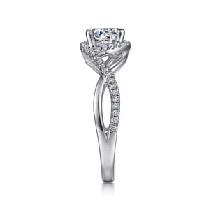 Courtney - 14K White Gold Round Halo Diamond Engagement Ring
