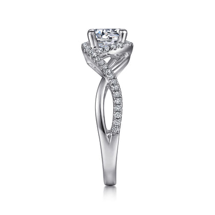 Courtney - 14K White Gold Round Halo Diamond Engagement Ring