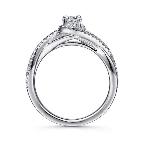 Courtney - 14K White Gold Round Halo Diamond Engagement Ring - 0.13 ct - Shot 2