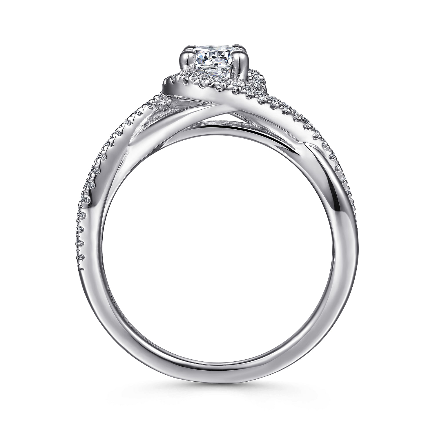 Courtney - 14K White Gold Round Halo Diamond Engagement Ring - 0.23 ct - Shot 2