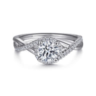 Courtney - 14K White Gold Round Twisted Diamond Engagement Ring