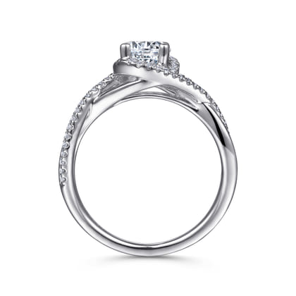 Courtney - 14K White Gold Round Twisted Diamond Engagement Ring