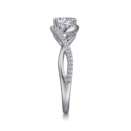 Courtney - 14K White Gold Round Twisted Diamond Engagement Ring