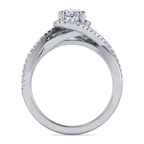 Courtney - Platinum Oval Halo Diamond Engagement Ring - 0.23 ct - Shot 2