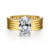 Cova - 14K White-Yellow Gold Oval Diamond Engagement Ring