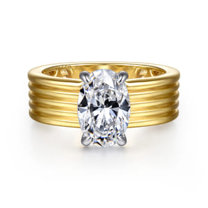 Cova - 14K White-Yellow Gold Oval Diamond Engagement Ring