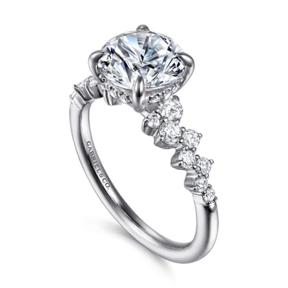 Cove - 14K White Gold Round Diamond Engagement Ring