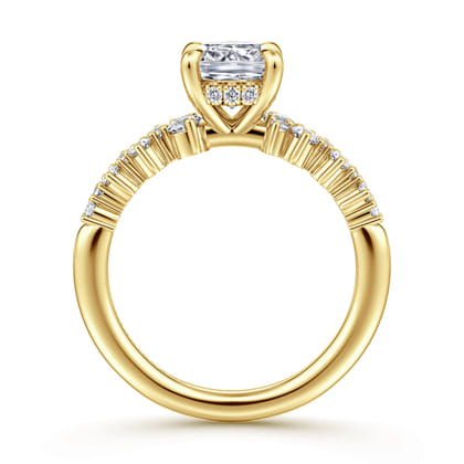 Cove - 14K Yellow Gold Cushion Cut Diamond Engagement Ring