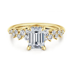 Cove - 14K Yellow Gold Emerald Cut Diamond Engagement Ring