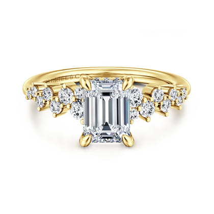 Cove - 14K Yellow Gold Emerald Cut Diamond Engagement Ring