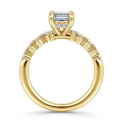 Cove - 14K Yellow Gold Emerald Cut Diamond Engagement Ring