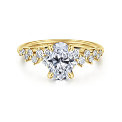 Cove - 14K Yellow Gold Oval Diamond Engagement Ring
