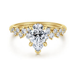 Cove - 14K Yellow Gold Pear Shape Diamond Engagement Ring