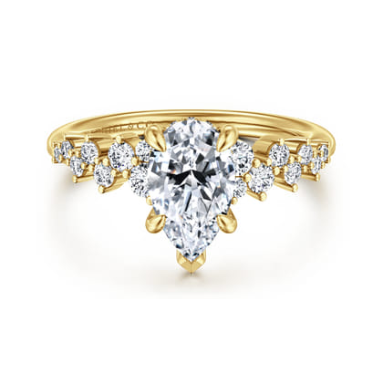 Cove - 14K Yellow Gold Pear Shape Diamond Engagement Ring