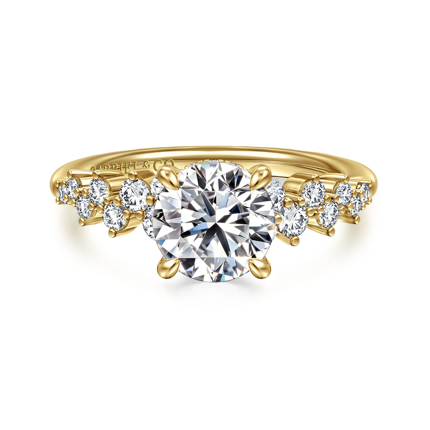 Cove - 14K Yellow Gold Round Diamond Engagement Ring
