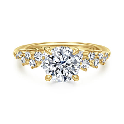 Cove - 14K Yellow Gold Round Diamond Engagement Ring